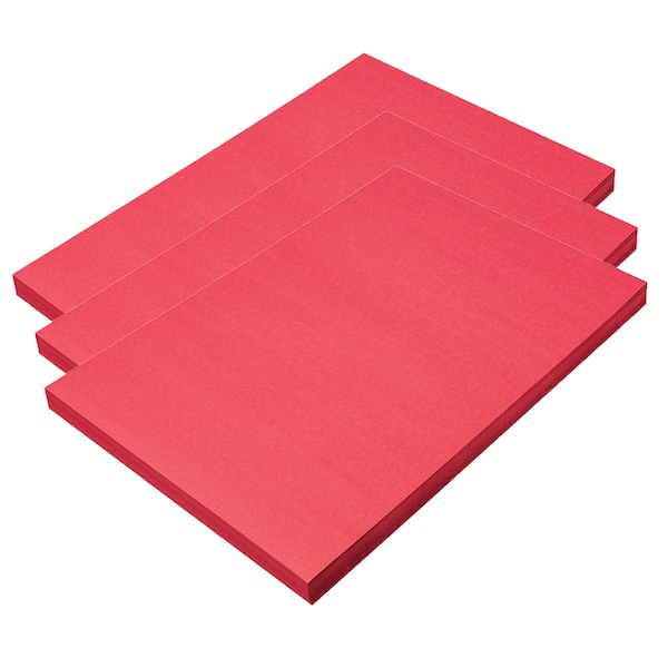 Construction Paper, Holiday Red, 12in x 18in, 100 Sheets, PK3